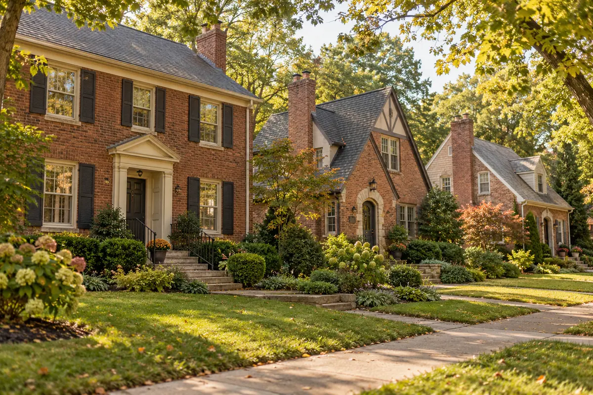 Representative established brick residential frontage with an individual entrance