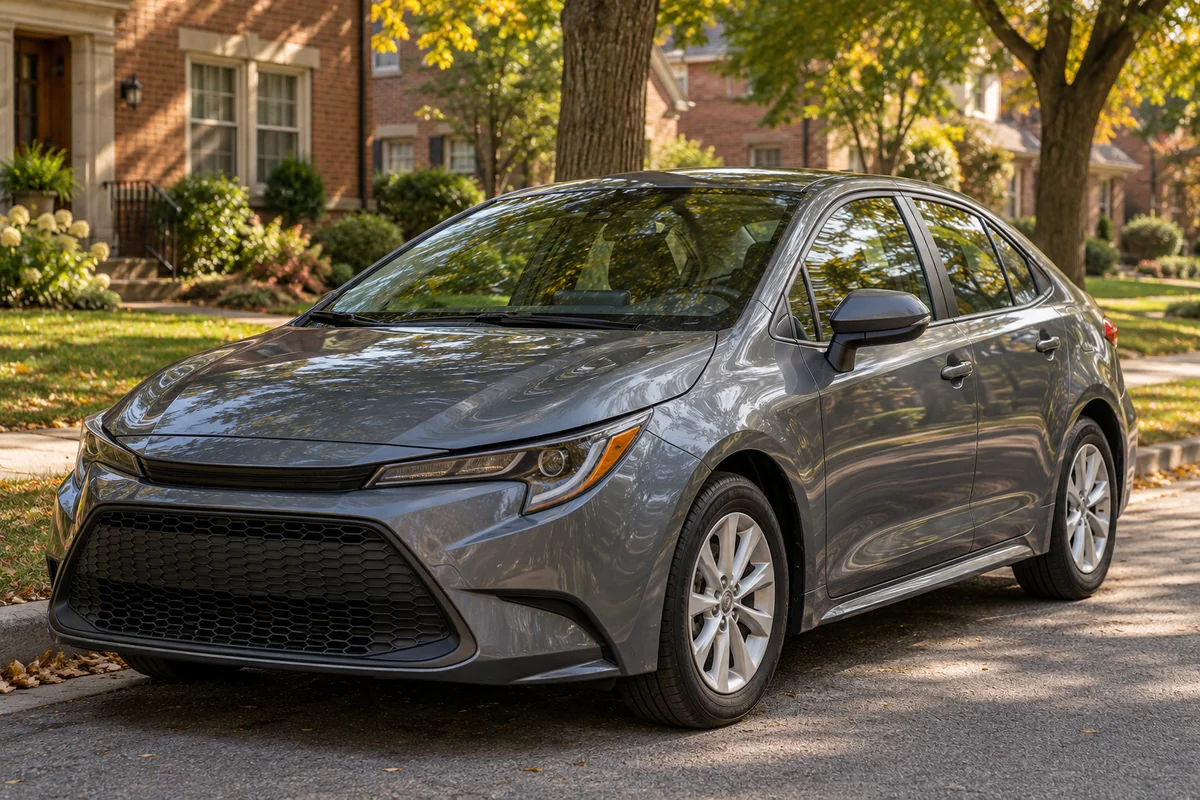Representative parked vehicle in a neighborhood setting