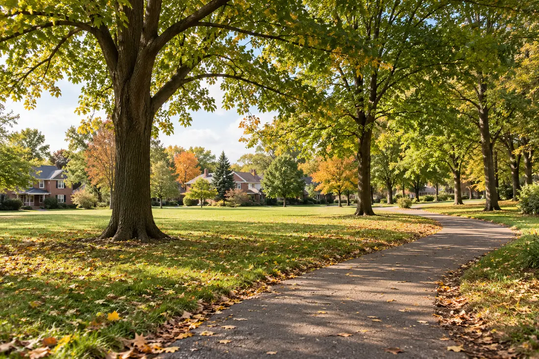 Representative green space beside a leafy neighborhood setting